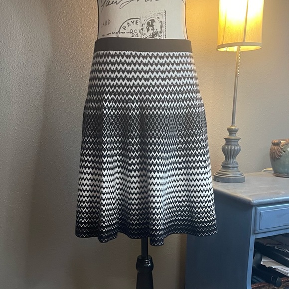 Chelsea & Theodore Stylish Knit Skirt. - size Medium in Black and White - Picture 2 of 8